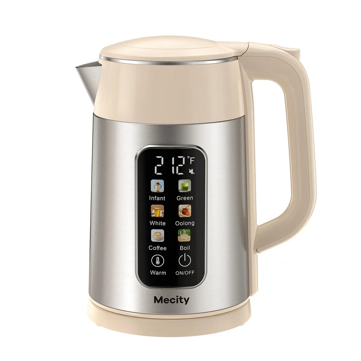  Mecity K221 1.7 L Electric Kettle Touch Screen 1500 W Silver Cream — product photo