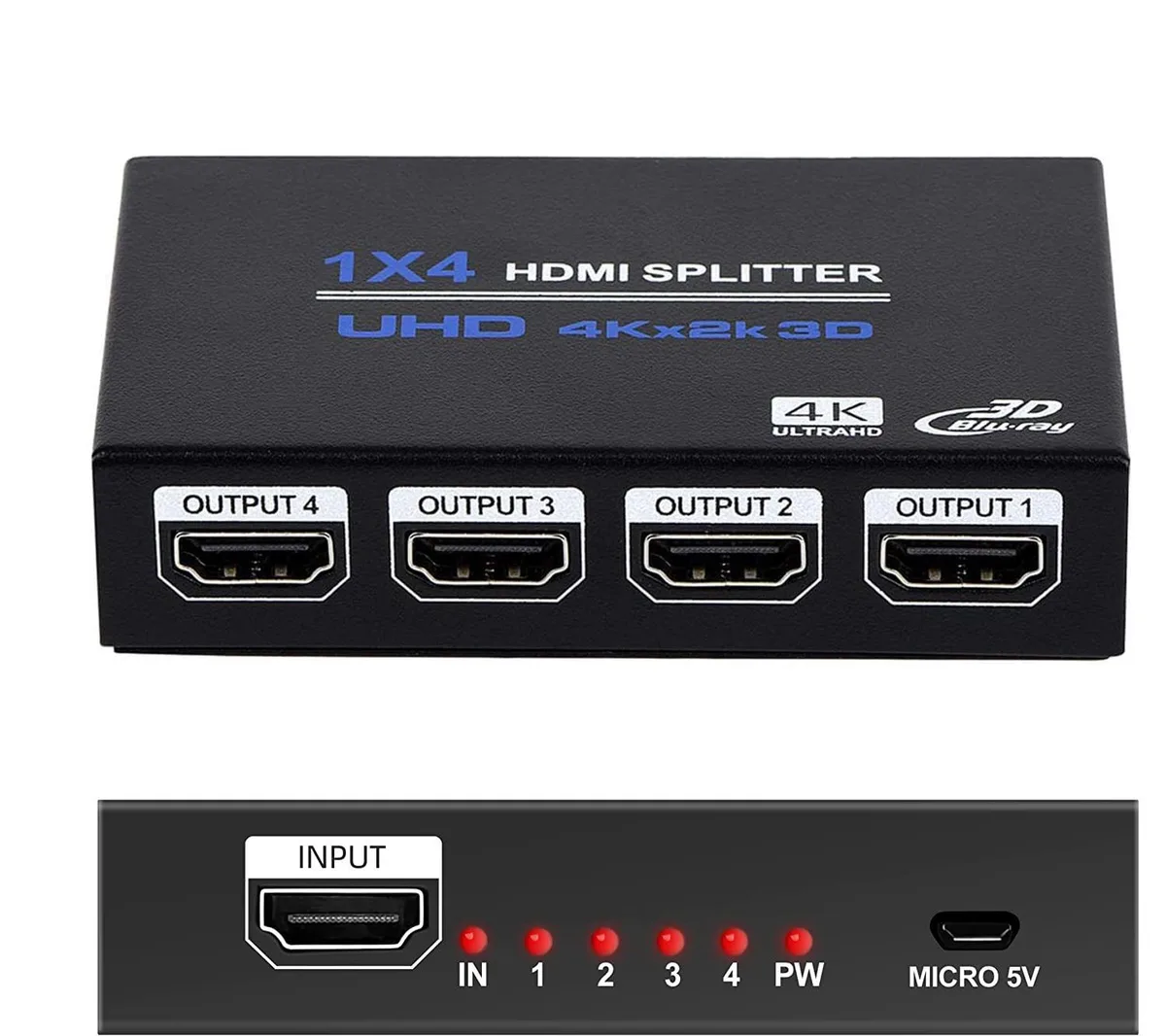 WRIARICH WRIARICH 1×4 HDMI Splitter 4K 30Hz 1.4 Out Ultra HD — product photo