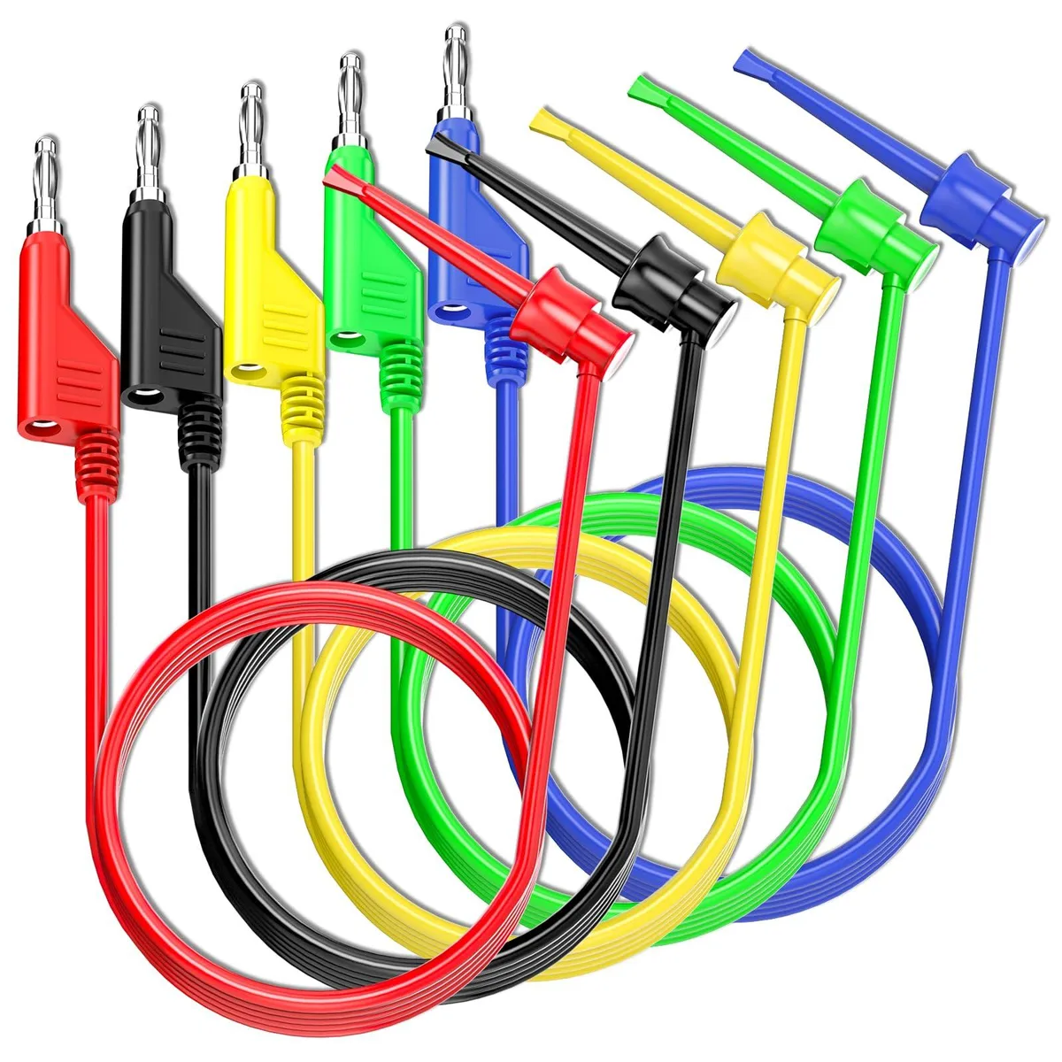KEHIPI KEHIPI P1045 electrician tool 5pcs 4mm banana to hook 3.3ft 500V 5A — product photo