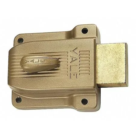 Yale Accentra 112 heavy-duty rim lock in brass-plated finish with cylinder and keys