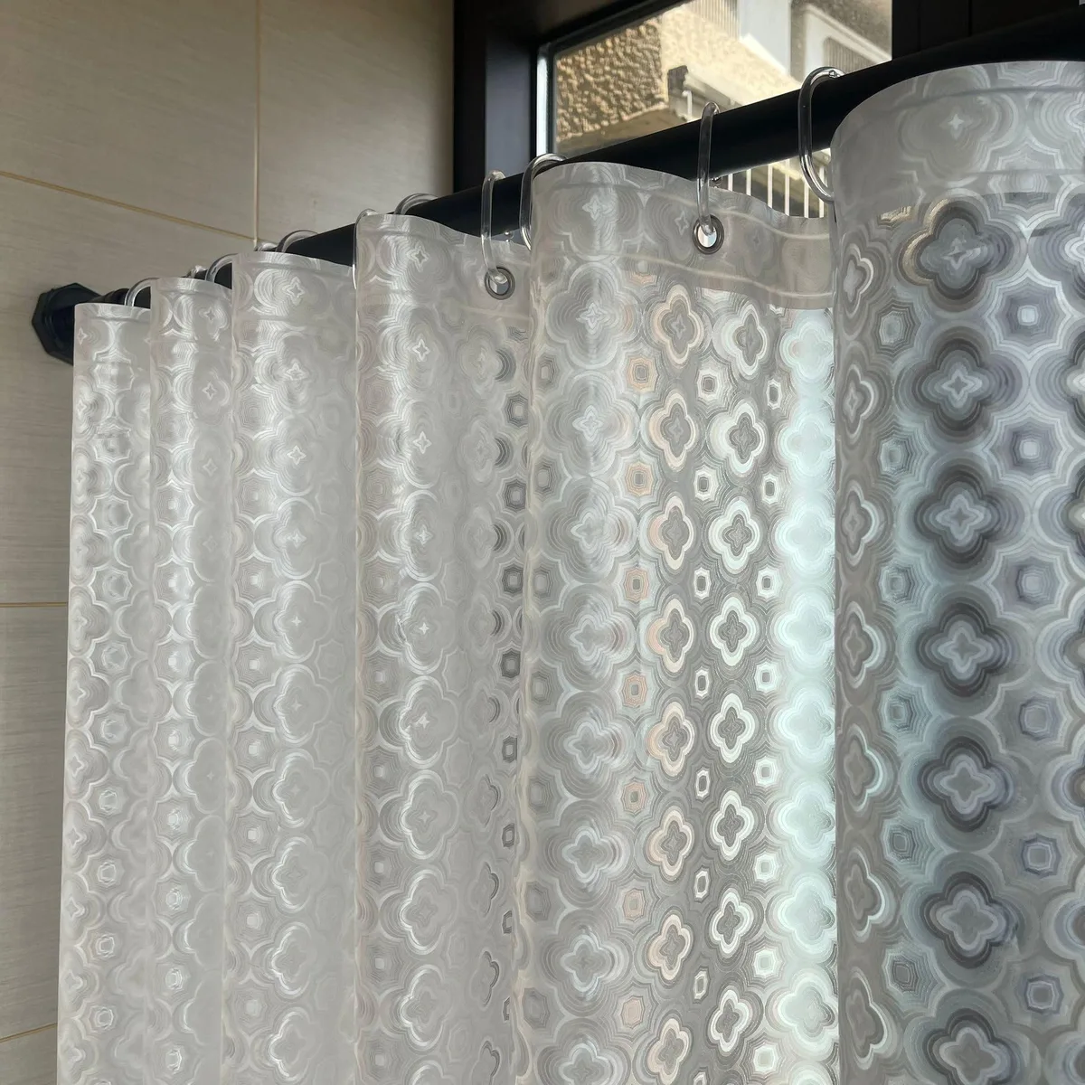 EVA 8G Shower Curtain Liner 72x72 Inch 12 Hooks — product photo