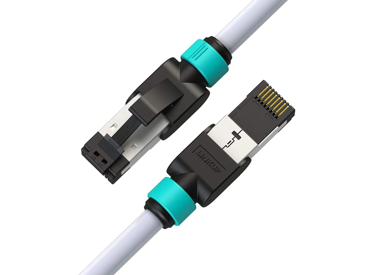 LINKUP Technology Inc. LINKUP Technology Inc. Cat7 S/FTP Ethernet Cable 25 ft 26 AWG White 2 in 1 accessory — product photo