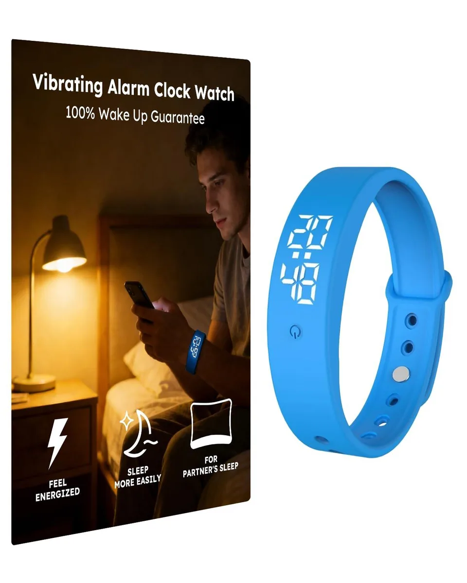  RITHEM Vibrating Alarm Bracelet Blue IP68 — product photo