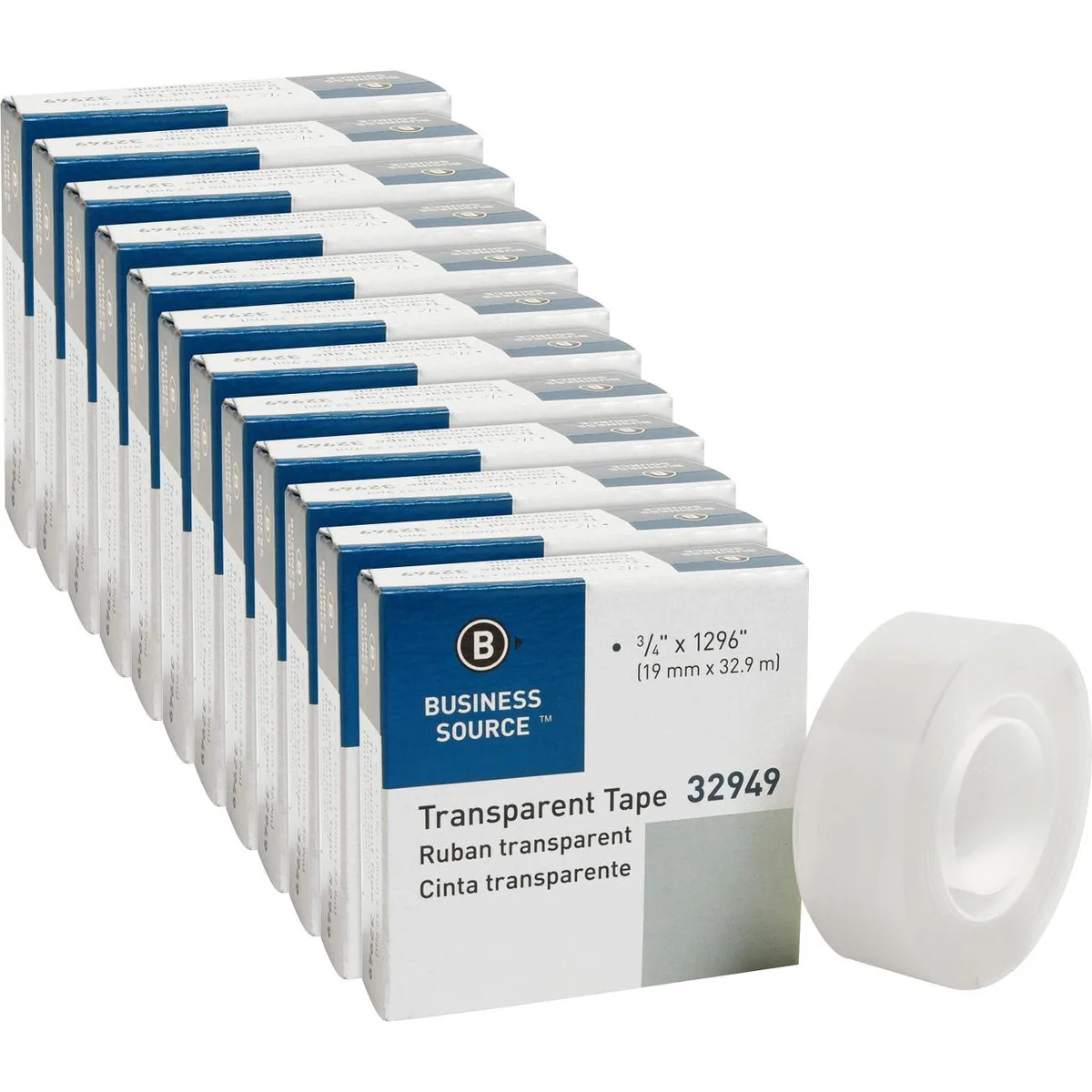 Business Source Business Source 32949PK Invisible Tape Clear 12 Pack 36 yd .75 — product photo