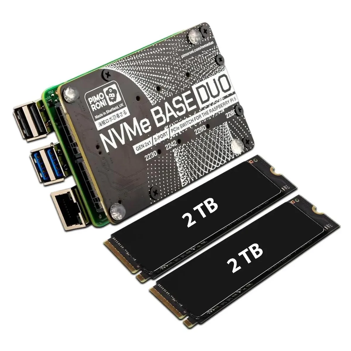 AAAwave AAAwave NVMe Base Duo M.2 HAT PCIe Extension 2TB (2-Pack) — product photo