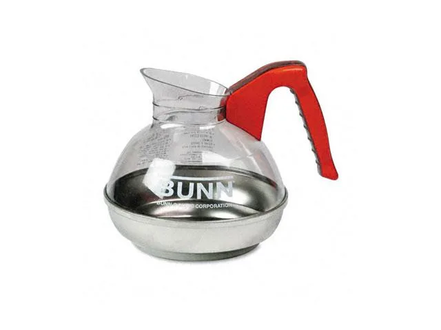 Glass 12-cup coffee carafe with orange handle