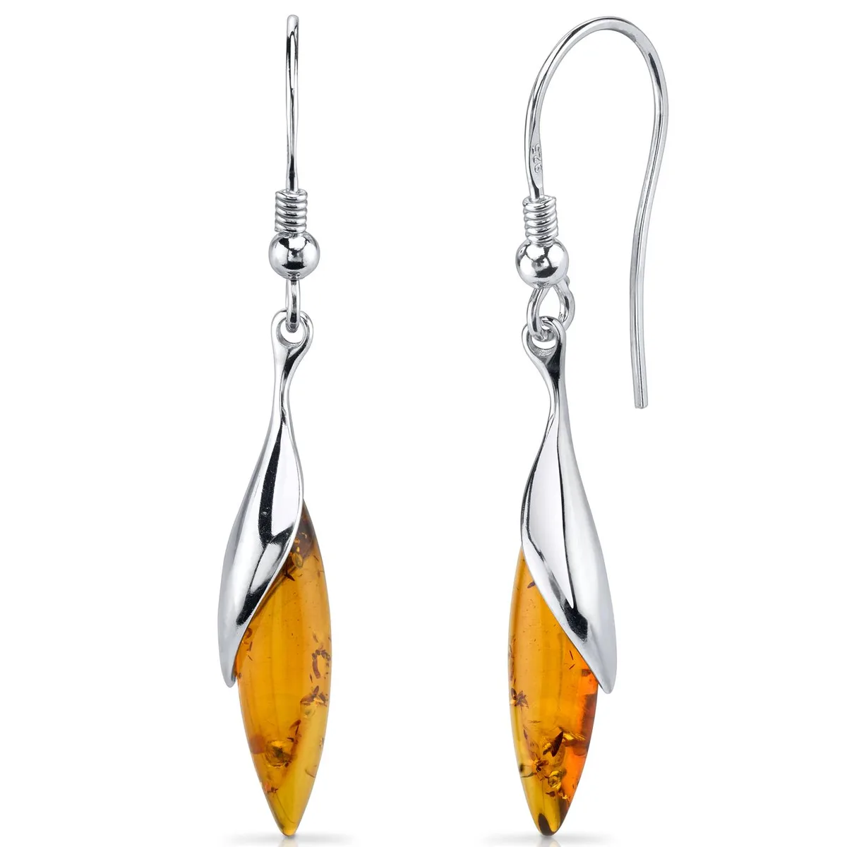Oravo Oravo Baltic Amber Earrings Sterling Silver Cognac 3.3g 925 SE8514 — product photo