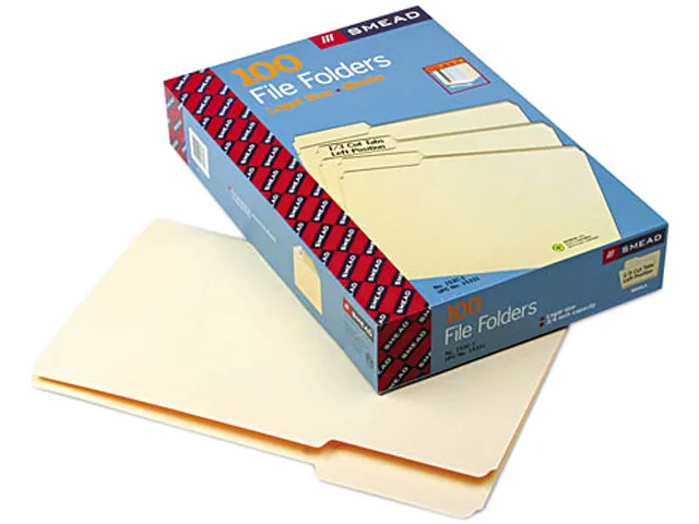 Smead Smead 15331 File Folders 1/3 Cut First Position Legal Manila 100/Box — product photo