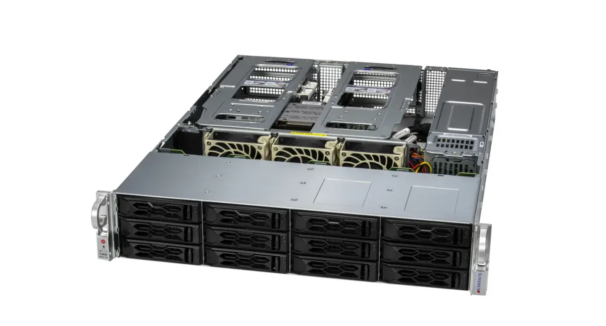 Supermicro Supermicro AS -2015CS-TNR-G1-OTO-88 rack server AMD EPYC 9454P 48-Core 2.75 GHz 256 MB 12 SATA bays — product photo