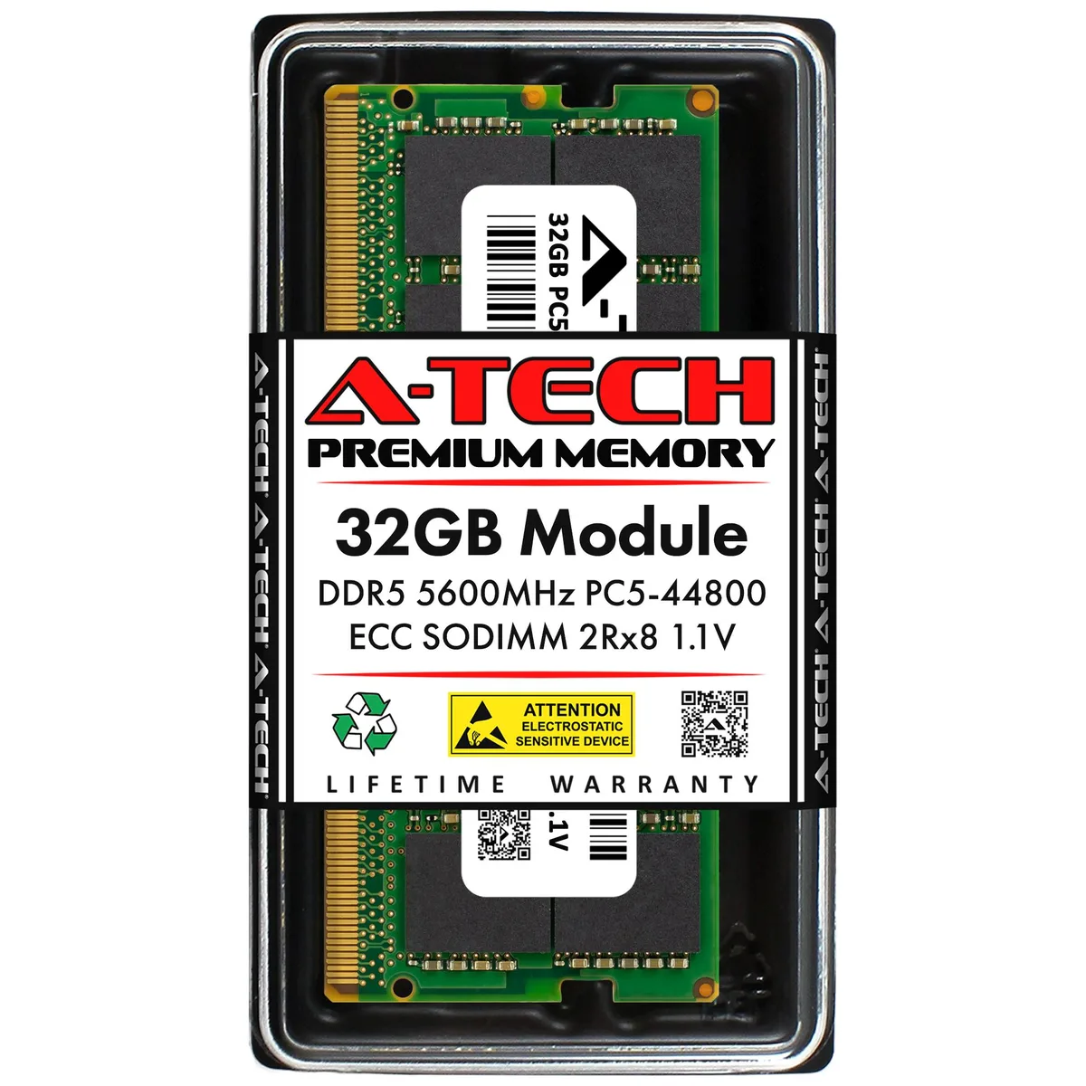 A-Tech A-Tech 32GB DDR5 5600 ECC SODIMM server RAM — product photo