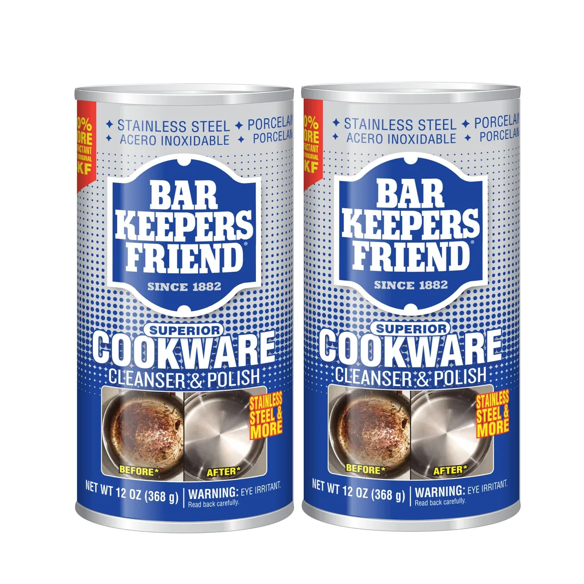 Two 12 oz bottles of Metra cookware cleanser and polish