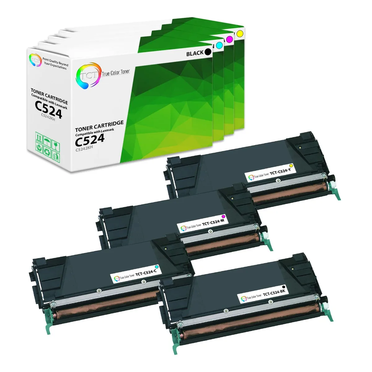 True Color Toner True Color Toner 4-pack toner cartridge C5242KH CH MH YH 8000/5000 pages — product photo