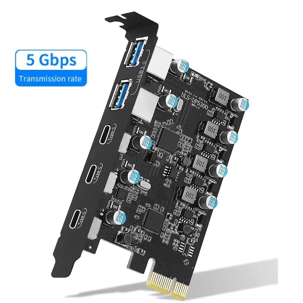 ESTONE ESTONE PCIE22A3C PCI-E to USB 3.0 5-Port Expansion Card (3 USB-C, 2 USB-A) — product photo