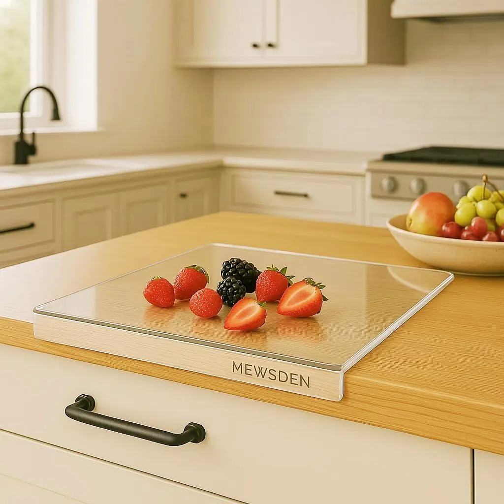 MEWSDEN Acrylic Cutting Board with Counter Lip 16.1"x12.5 — product photo