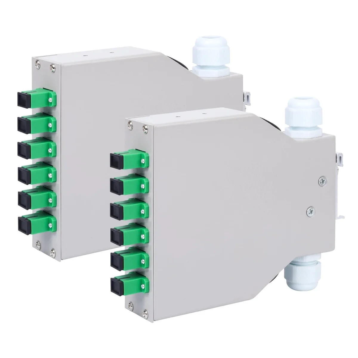 Avantalk Avantalk 2 in 1 Accessory 2-Pack SC-APC 6 Port DIN Rail SM Fiber Enclosure — product photo
