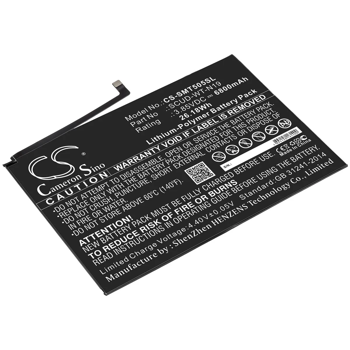 Cameron &amp; Co Cameron &amp; Co DS-CS-SMT505SL Battery 6800mAh Black — product photo