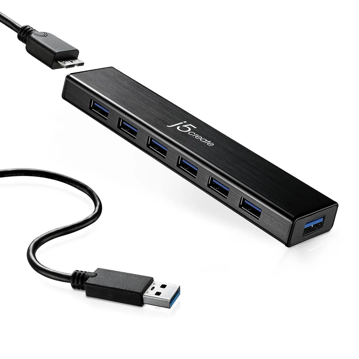 LORDWORLD LORDWORLD 7-Port USB 3.0 Hub 3.3 ft Cable 20W Adapter JUH377 — product photo