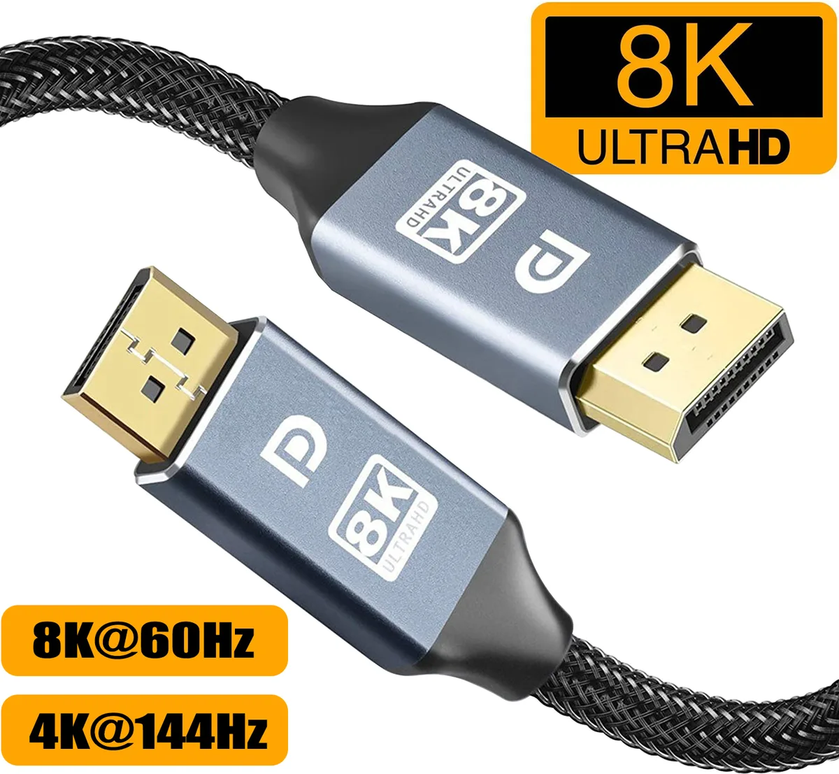 HUAKAN HUAKAN DisplayPort 1.4 cable 8K@60Hz 4K@144Hz 32.4Gbps 2m — product photo