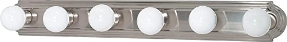 NuVo NuVo 60/302 36-inch six-light vanity strip bathroom lighting brushed nickel — product photo