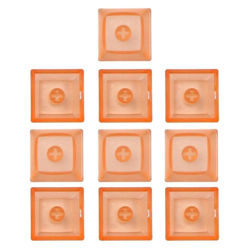 YINGHUA YINGHUA Crystal PBT Backlit Keycaps 10pcs Transparent Orange — product photo