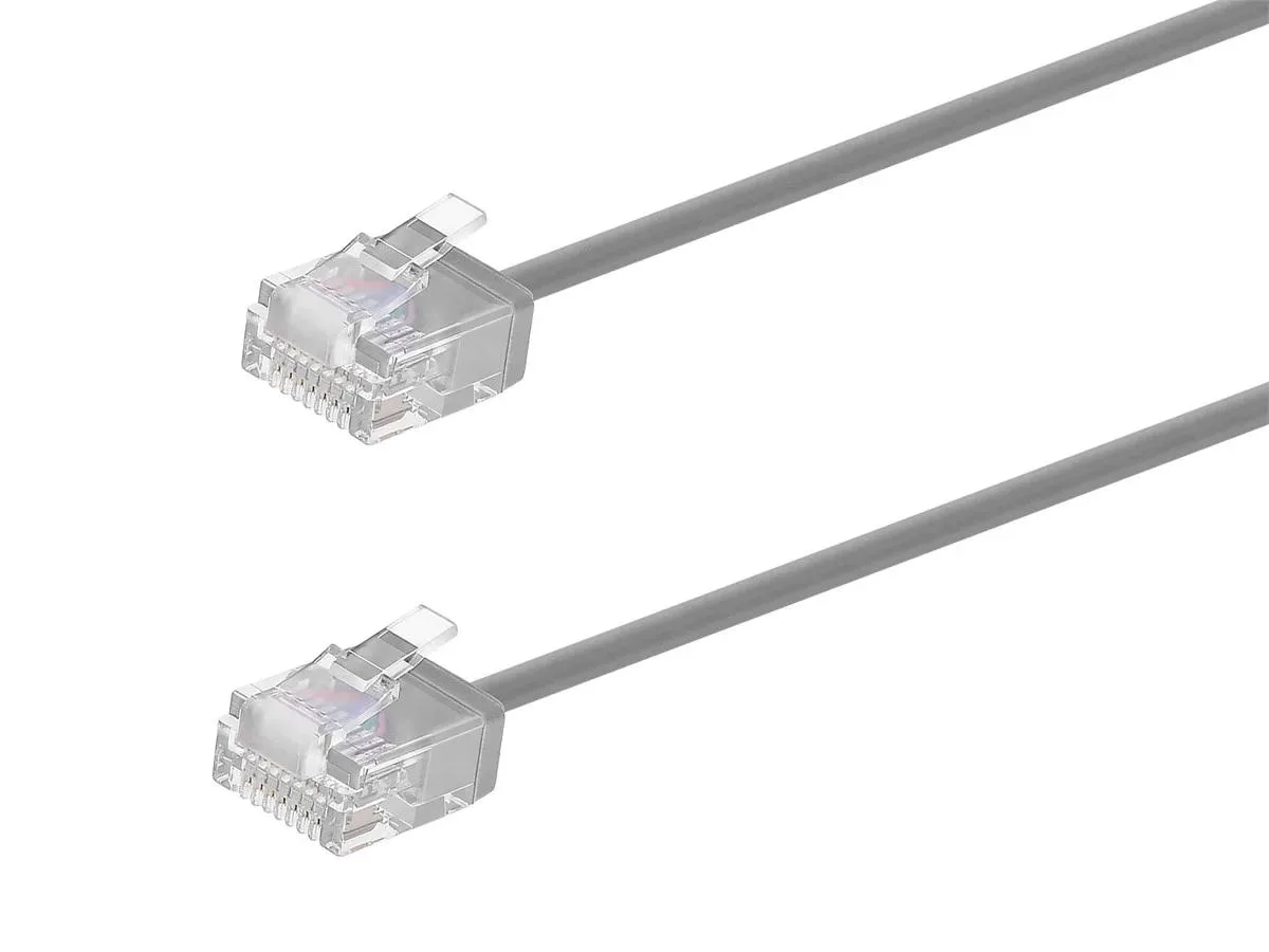 Monoprice Inc. Monoprice 134227 Cat6 Ethernet Cable 1ft Gray 2.6mm 32AWG Bootless — product photo