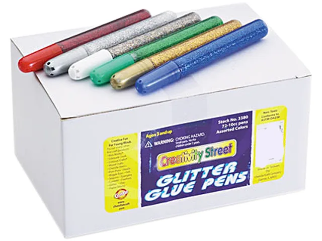 Resealable tubes of glitter adhesive glue
