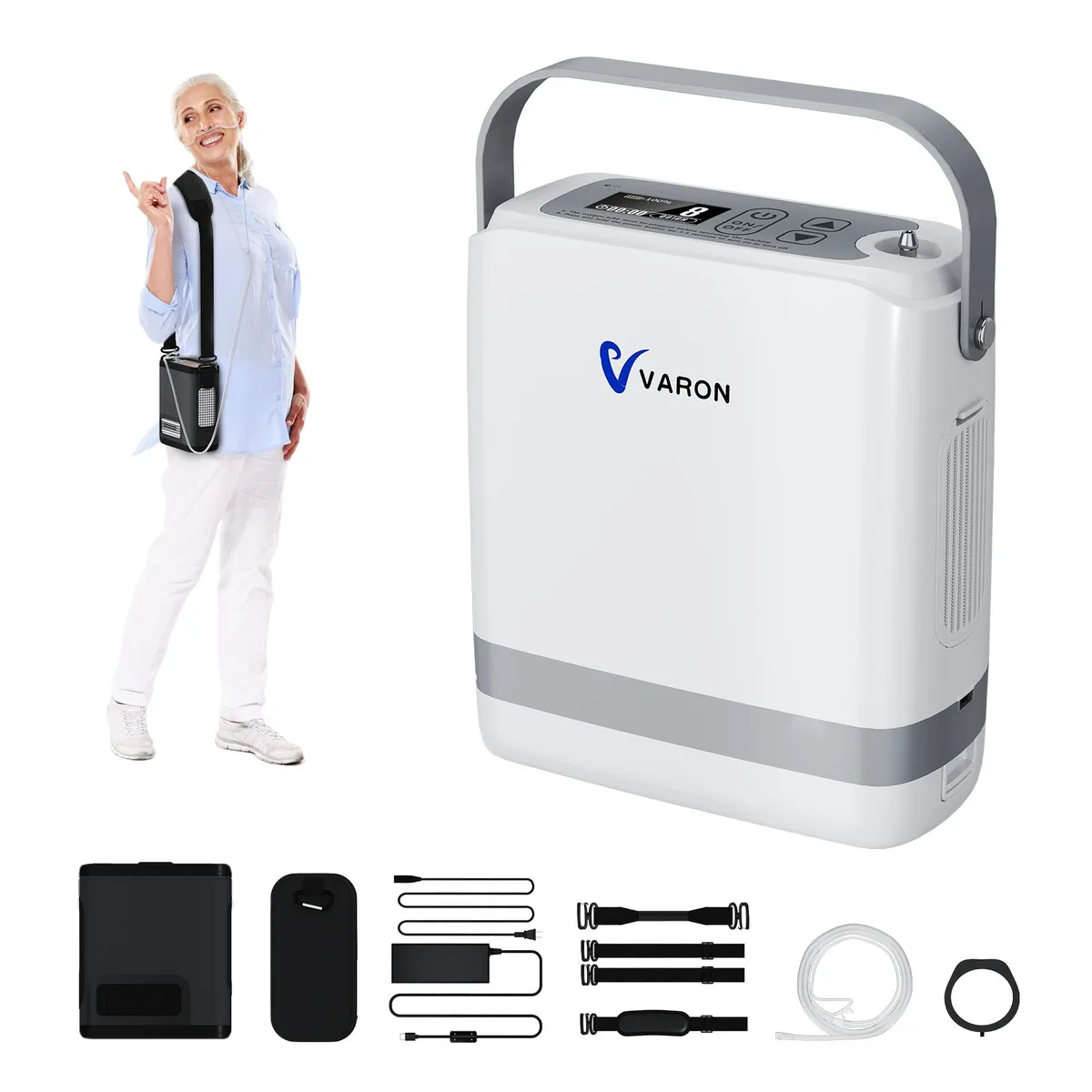Monport Monport Portable Oxygen Concentrator 8 Settings 93% 48dB White Home Health Care — product photo