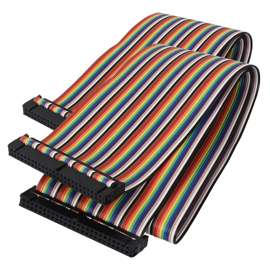 Unique-Bargains Unique-Bargains 50cm 50 Pin F/F IDC Rainbow Ribbon Cable 2pcs — product photo