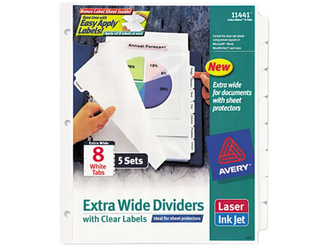 Avery Avery 11441 8-Tab Clear Label Dividers 5 Sets — product photo