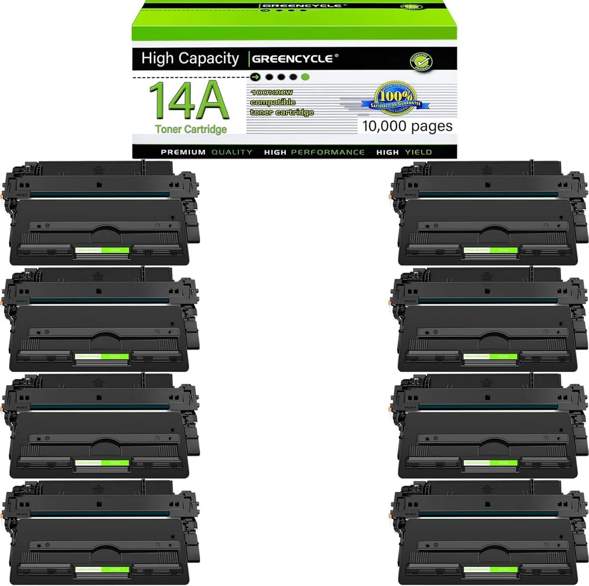 GREENCYCLE GREENCYCLE CF214X Compatible Toner Cartridge 8-Pack Black 17500 Pages — product photo