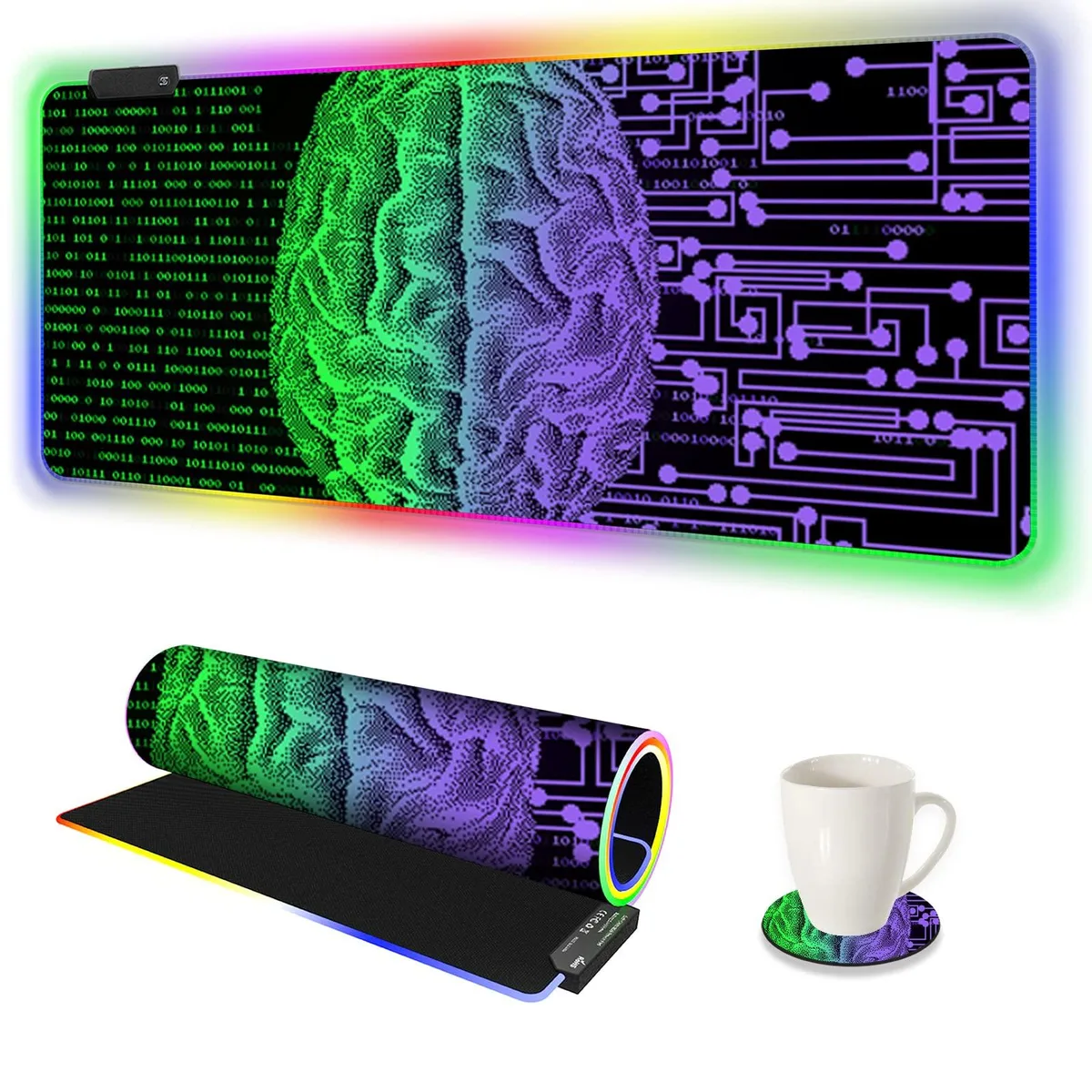 KEHIPI KEHIPI RGB Mouse Pad 900x400mm Technology Brain — product photo
