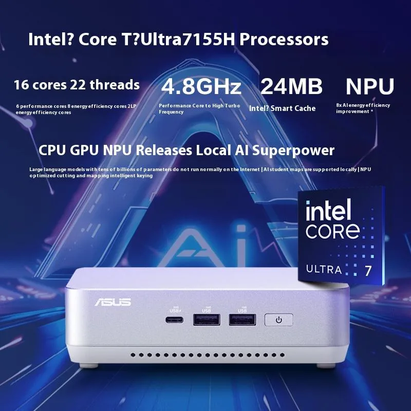 Intel Intel NUC 14 Pro+ barebone mini PC Core Ultra 7 155H Silver Edition — product photo