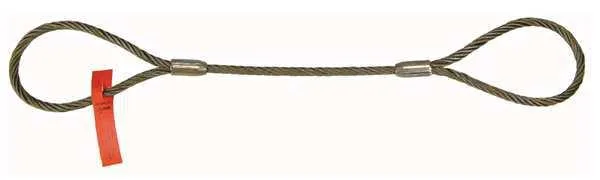 Lift-all 12EEX4 wire rope sling, four foot length, steel construction with uncoated finish, 6x19 strand classification