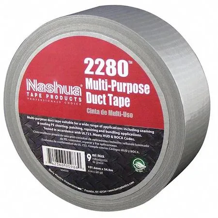 Gray duct tape roll 48mm wide 55m long 9 mil thick
