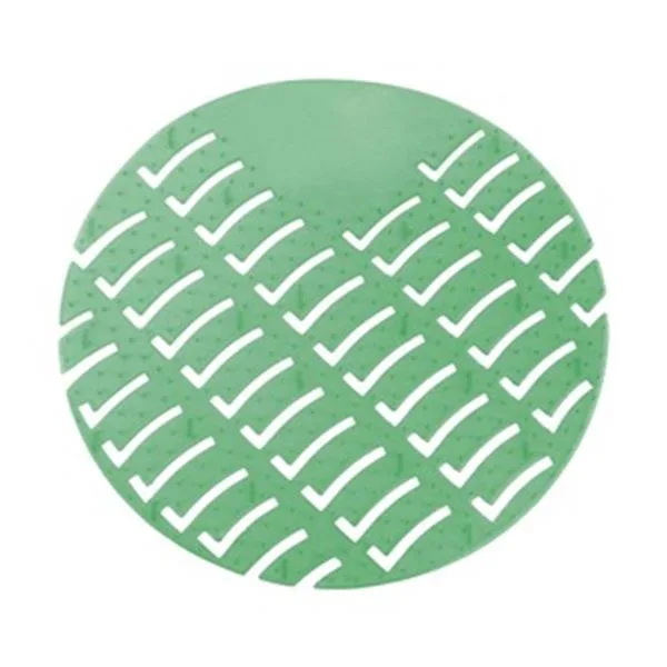 Green round urinal screens in bulk pack of 60