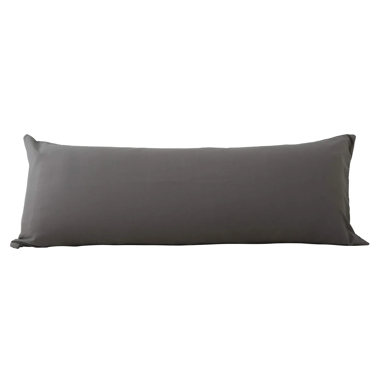 Two charcoal grey microfiber body pillow covers 21x54 inches with hidden zippers