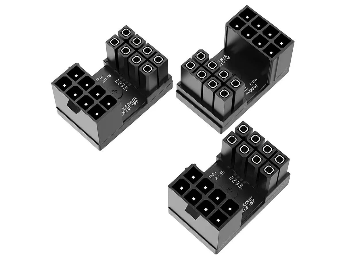 RIITOP RIITOP GPU Power Adapter 8-pin PCIe 180° U-Turn 3-Pack — product photo