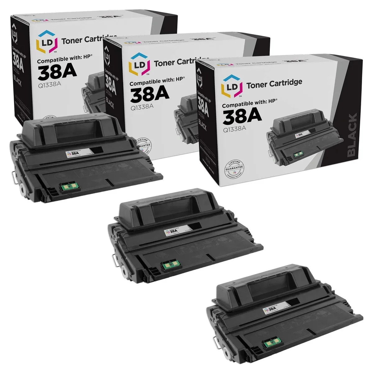 LD Products LD Products 38A Q1338A Black Toner Cartridge 3-Pack 12000 Pages — product photo