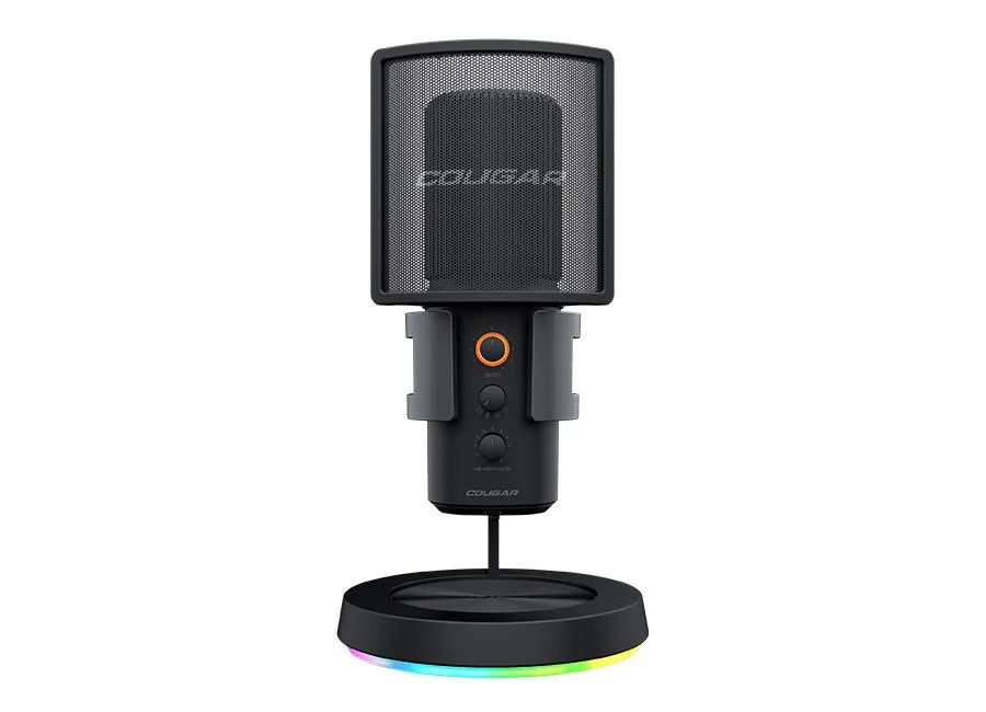 COUGAR COUGAR SCREAMER-X Microphone Black 360-degree capsules 16mm drivers 3.5mm monitor 20Hz-20KHz — product photo