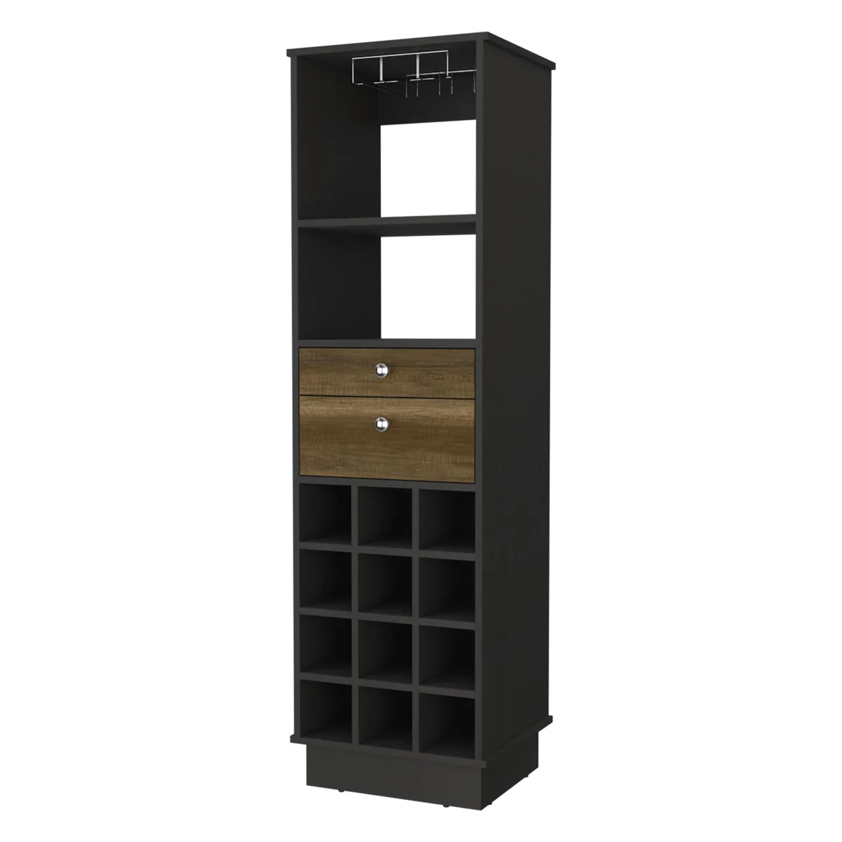 FM FURNITURE FM FURNITURE FM7893BWC Bar Cabinet Twelve Wine Rack 2 Drawers Multi-Color — product photo