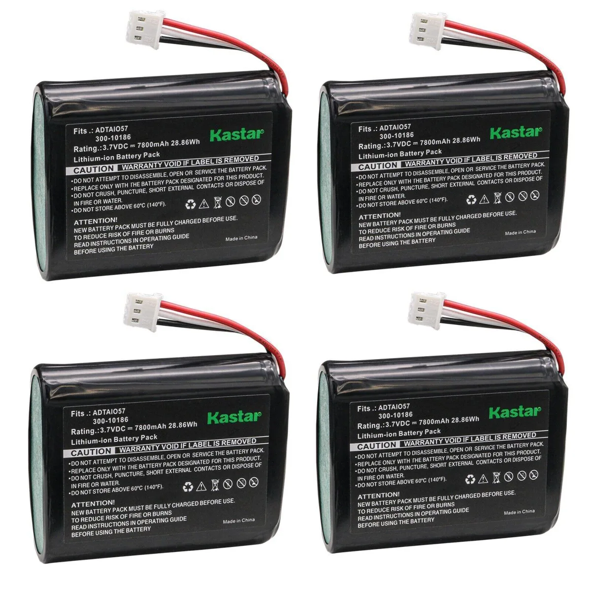 Kastar Kastar ADTAIO57 4-pack Li-ion 7800 mAh camera battery — product photo