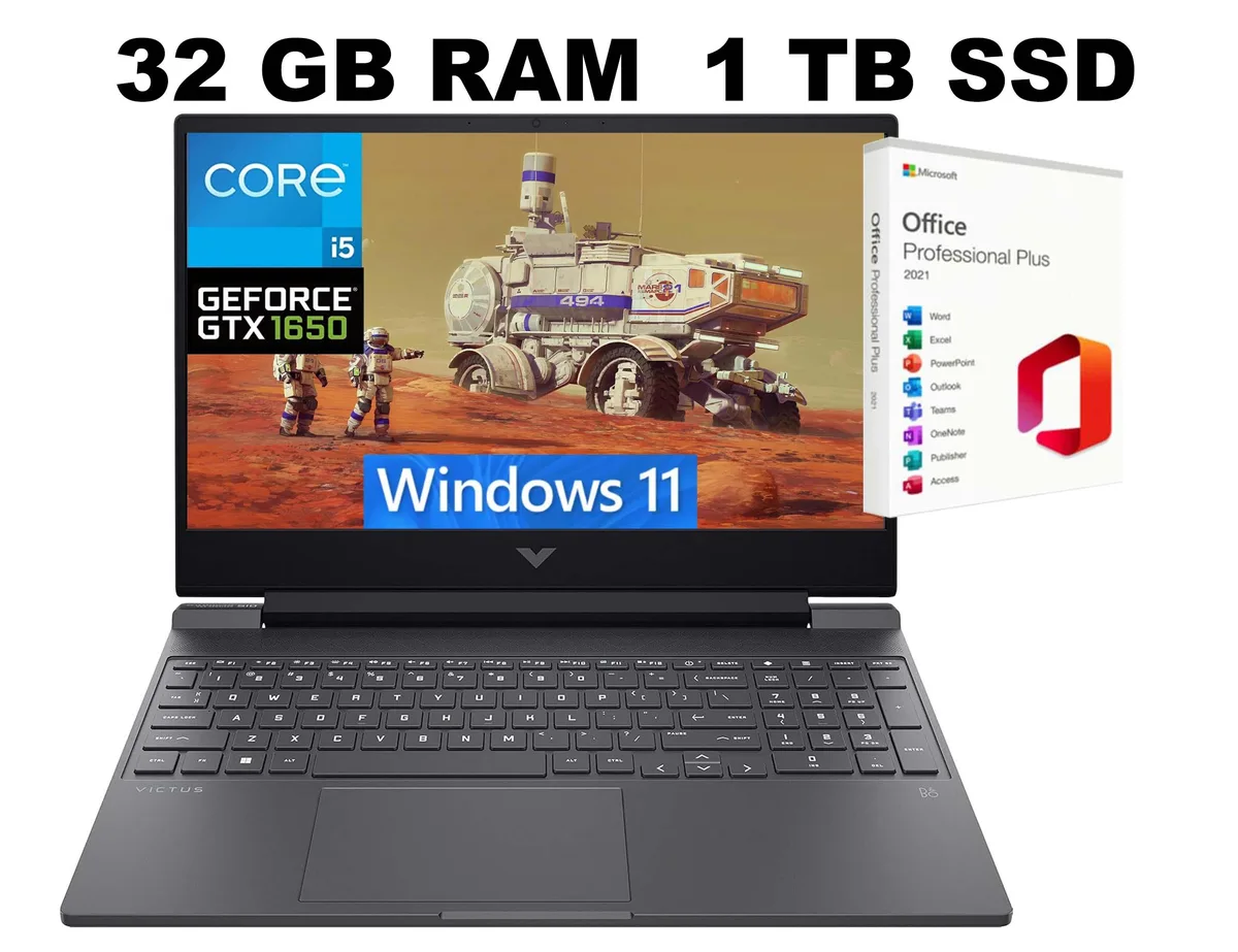 HP HP Victus 15 gaming laptop i5-12450H GTX 1650 4GB 32GB 1TB 144Hz — product photo