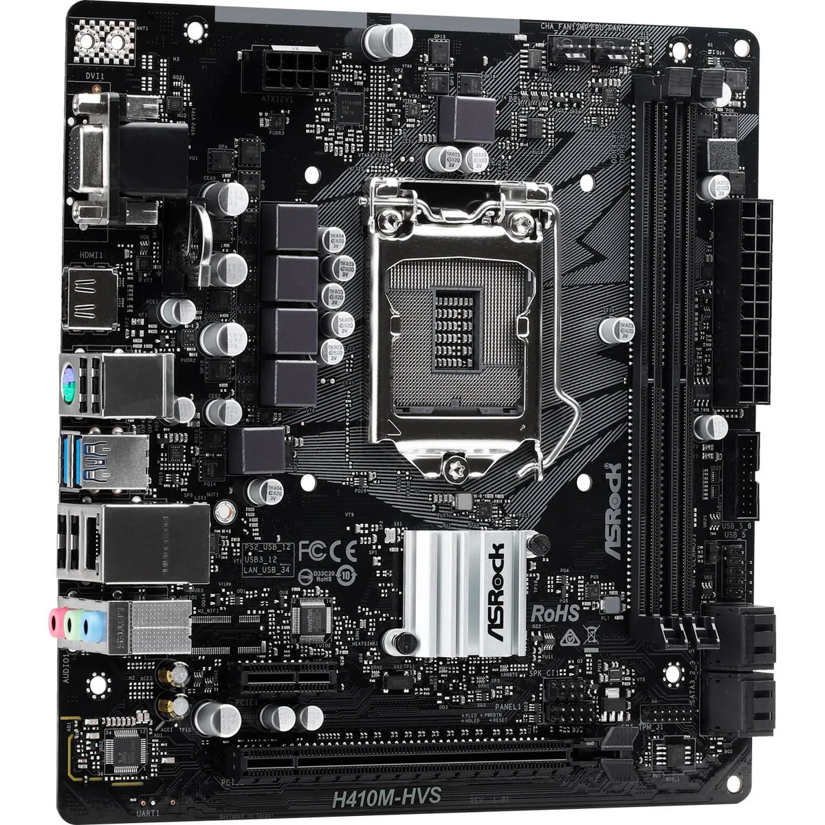 ASRock ASRock H410M-HVS LGA 1200 Intel H410 Micro ATX motherboard — product photo
