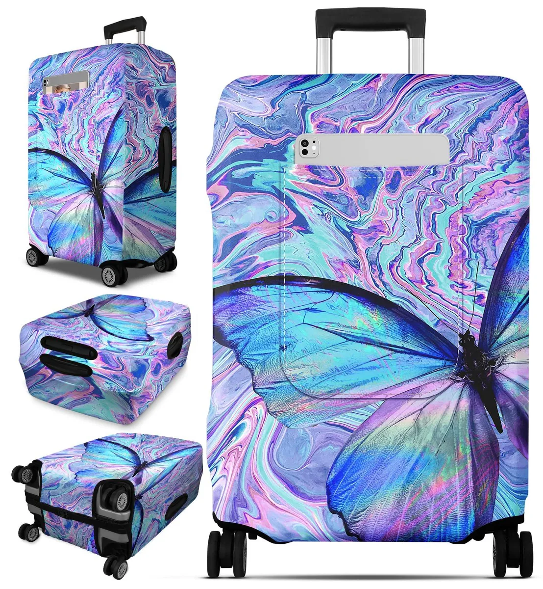  Luggage Cover Purple Butterfly 24-27 Inch — product photo