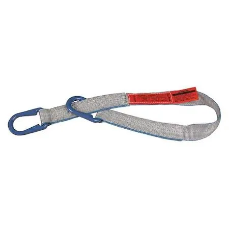 Flat polyester web sling, silver-blue, 6 ft long, 2 in wide