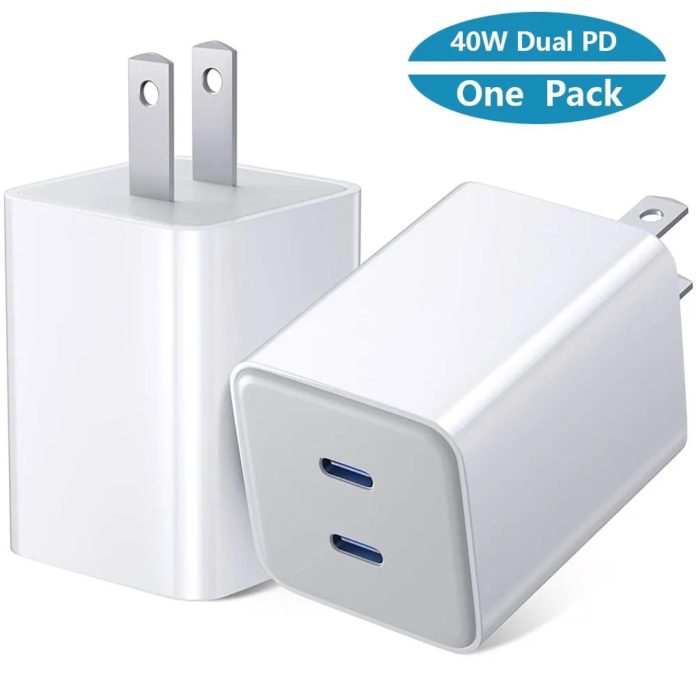 IHDAPP IHDAPP Dual USB-C 40W Wall Charger 20W per Port White — product photo