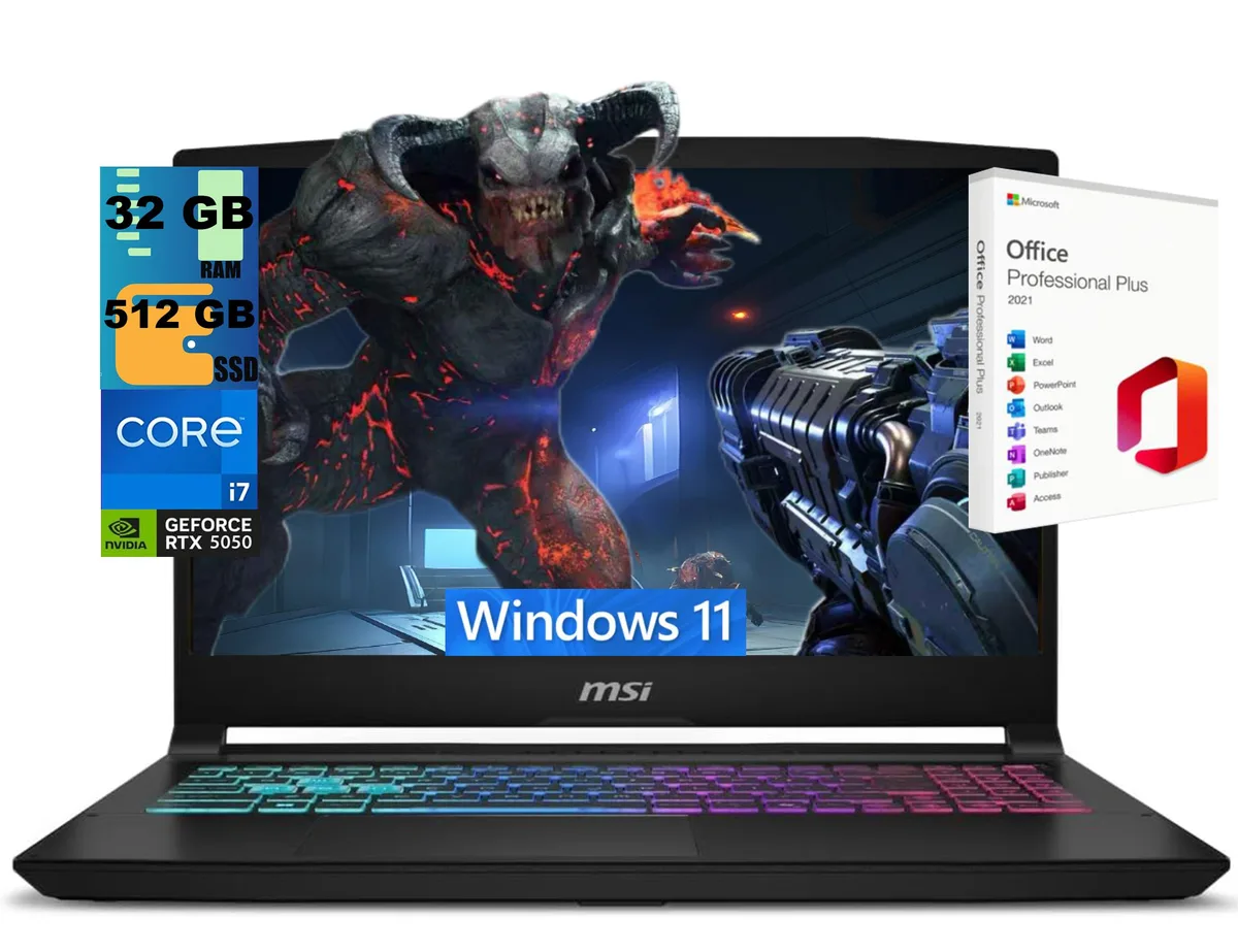 MSI MSI Katana 15 gaming laptop 15.6 FHD 144Hz i7-14650HX RTX 5050 32GB 512GB — product photo