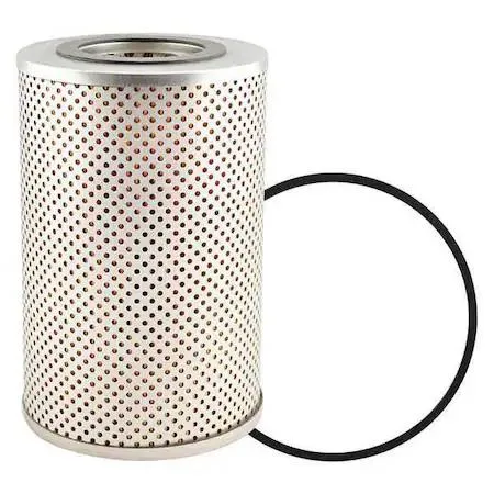 Cylindrical metal filter cartridge with pleated paper element and end caps, 7-1/16 inches long