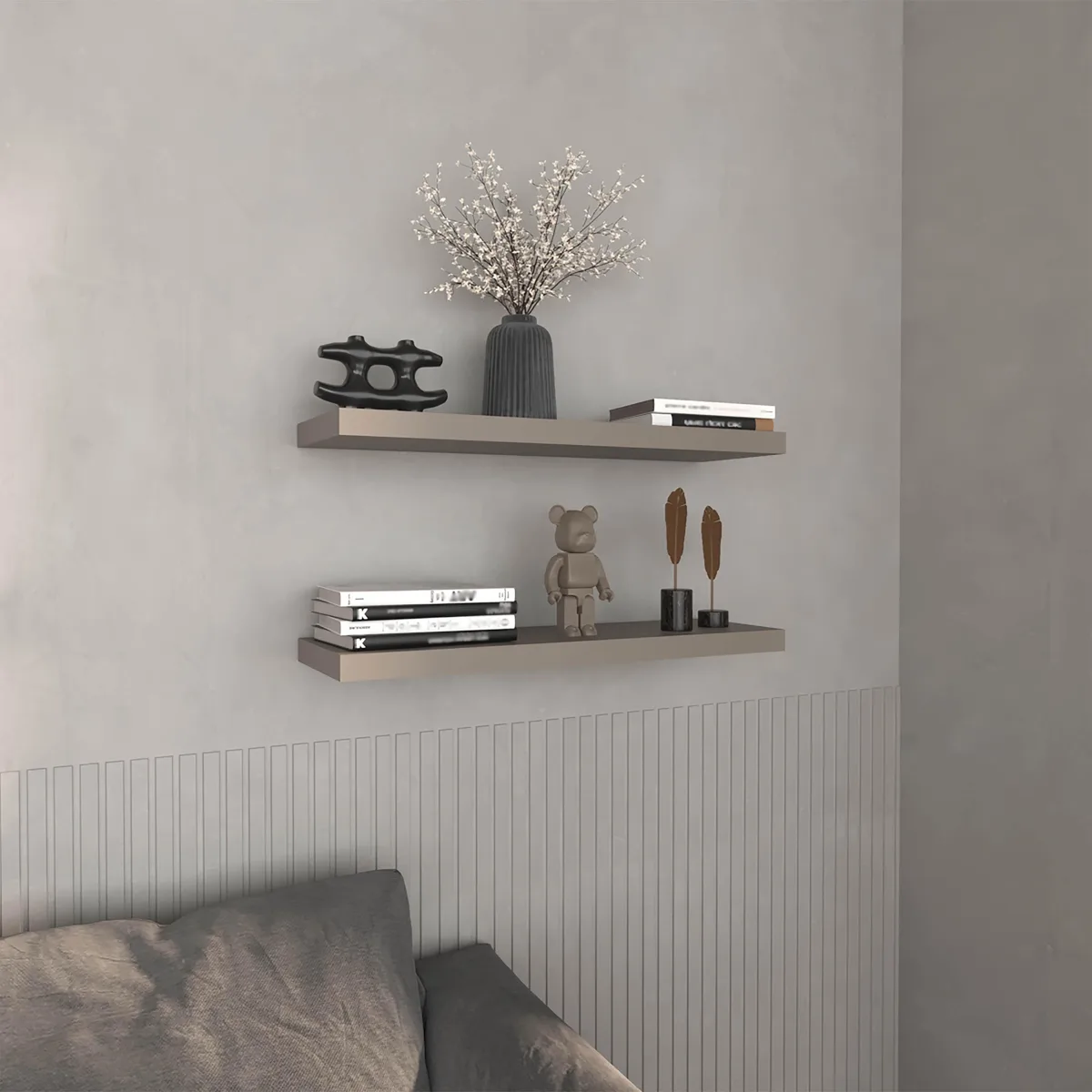 tuphen tuphen Floating Shelves 2 Shelves Taupe 31.50" W 9.80" D — product photo