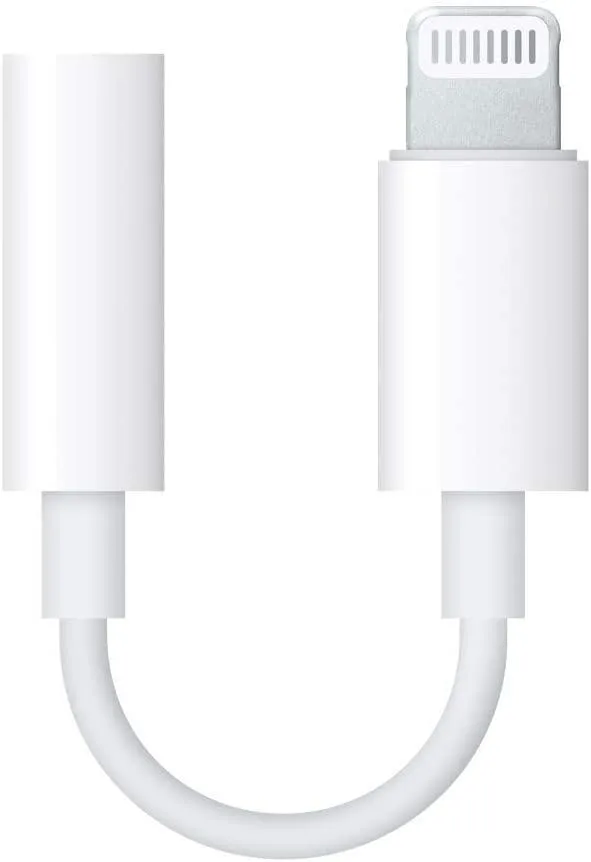 White Lightning to 3.5 mm audio dongle with short cable